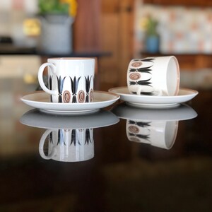 Vintage Wedgwood Susie Cooper Corinthian Coffee Can and Saucer X2