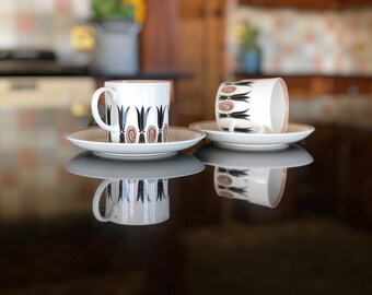 Vintage Wedgwood Susie Cooper Corinthian Coffee Can and Saucer X2