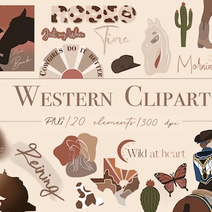 Western Horse Riding Clip Art, Équitation, Chevaux Clipart, Horse Lovers Idées cadeaux, Sublimation PNG , Flatlay Icons, Planner Stickers
