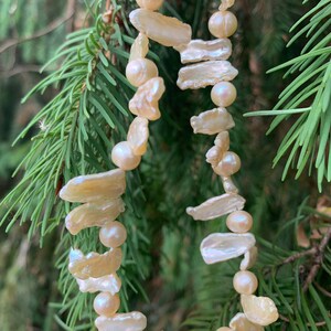 Mother of Pearl shell and round pearl bohemian necklace