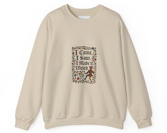 Sudadera de cuello redondo de bufón medieval: estilo de feria renacentista extraño