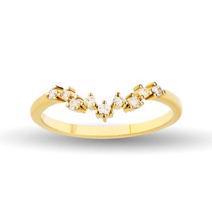 14K Gold Diamond Ring / Solid Gold Ring / Minimal Diamond Stackable Ring / Gold Gifts For Woman / Valentines Day Gift / Gift For Her