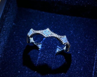 14K Gold Diamond Ring: Dainty Pave Stacking Ring