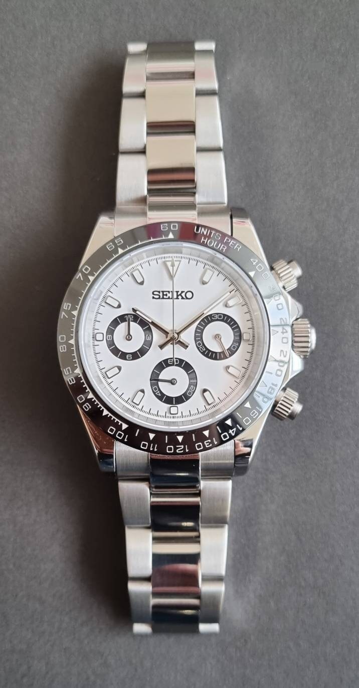 Black Ceramic Seiko Panda Daytona Mod Watch - Etsy