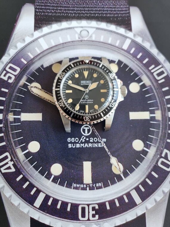 Seiko Mod Milsub NEW Bezel Watch | Etsy 