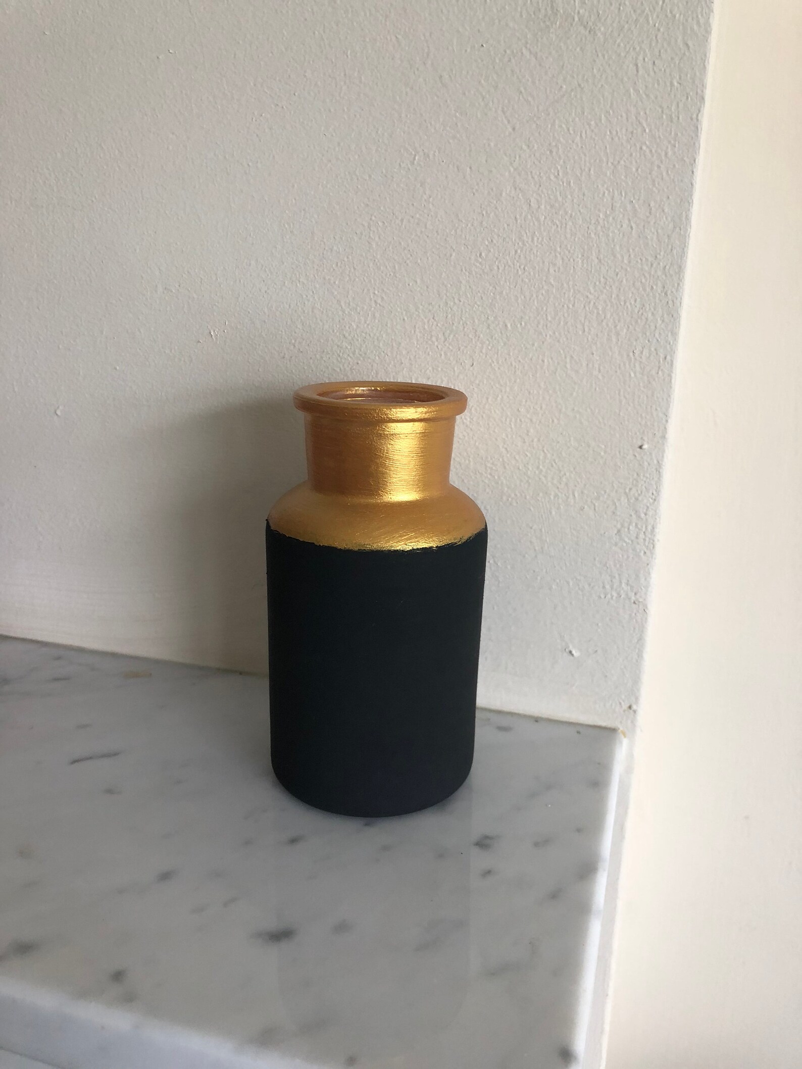 Black and Gold Matte Textured Two Tone Medium Vase Vase Etsy UK