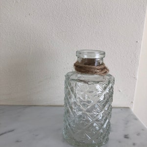 Vintage style Small textured glass bud vase