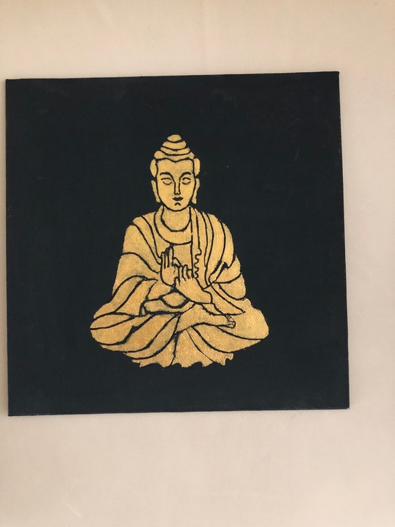 Black buddha painting deals