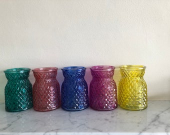 Tinted Textured Glass Vase: Jewel Tone Decor