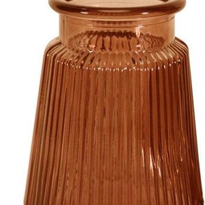 Ribbed Glass, Amber Vase,Ribbed Glass Vase, Honey Coloured Vase , table decor , home decor