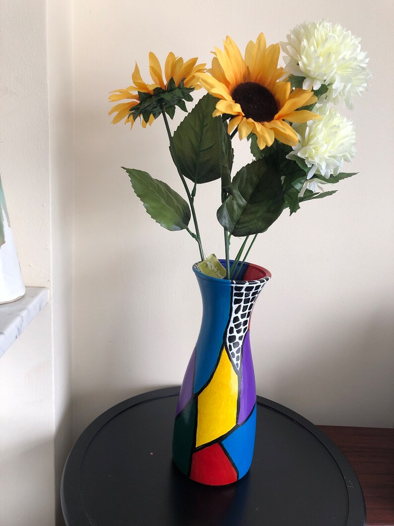 Abstract Art Vase,decorative Vase, Colourful Vase Etsy UK