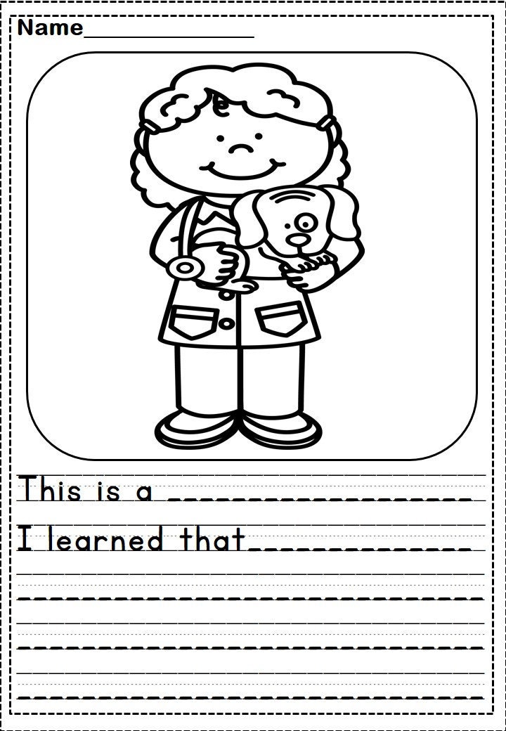 jobs and occupations writing and coloring activities with kwl etsy