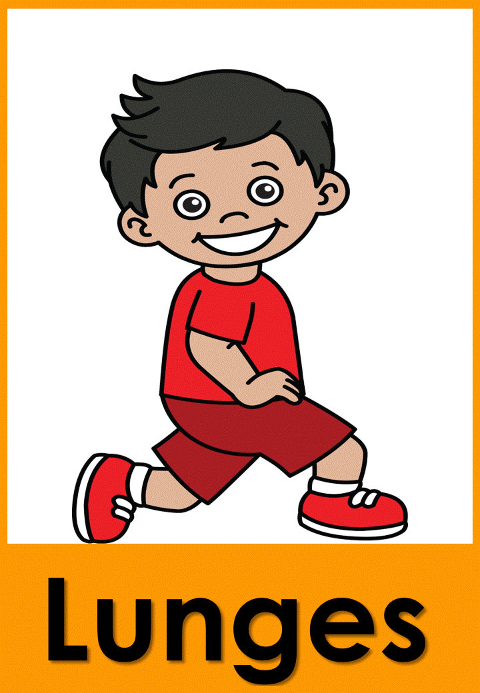 Physical Education Fitness Flashcards Action Cards Etsy