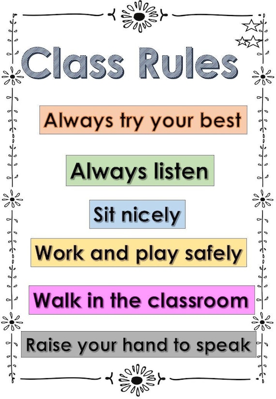5-ws-class-rules-poster-first-day-of-school-kindergarten-etsy
