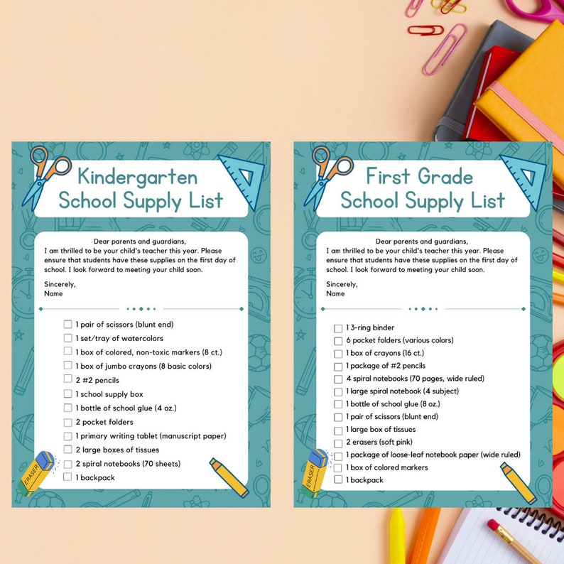 Buy EDITABLE School Supplies Checklist Stationery Checklist Online in