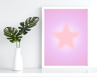 Pink Star Aesthetic Background – Soft Pastel Digital Download for Phone or Wall Art