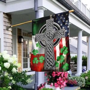 The Irish Celtic Cross Flag - St Patrick&#39;s day