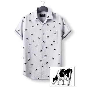 Dairy cow icon pattern Button Down Shirts for farmers