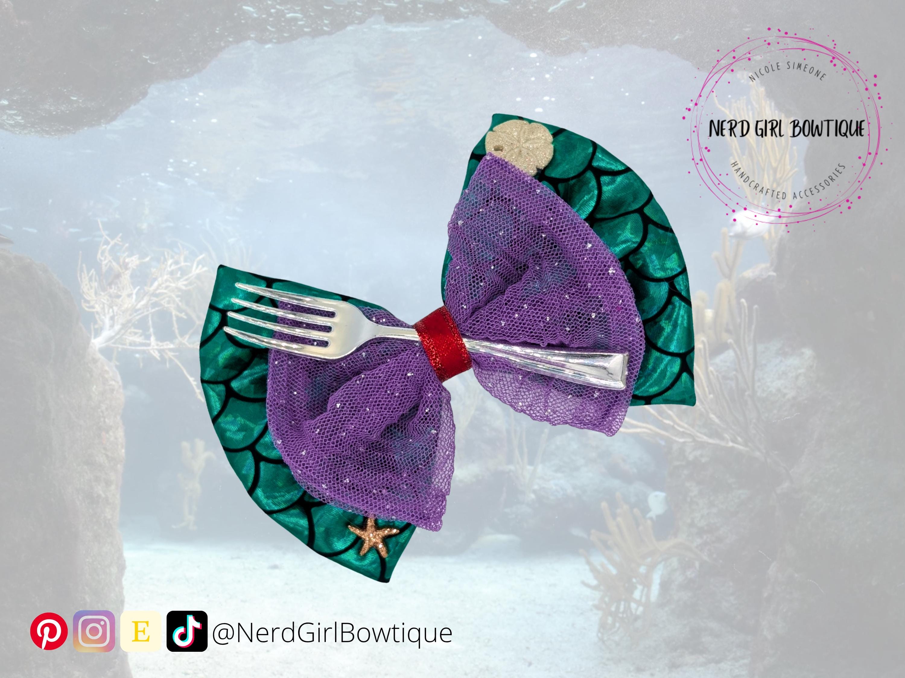 COSPLAY Disney Little Mermaid handmade hair bow Ariel Little Mermaid Inspired Cosplay Hair Bow - Etsy Israel main image 4
