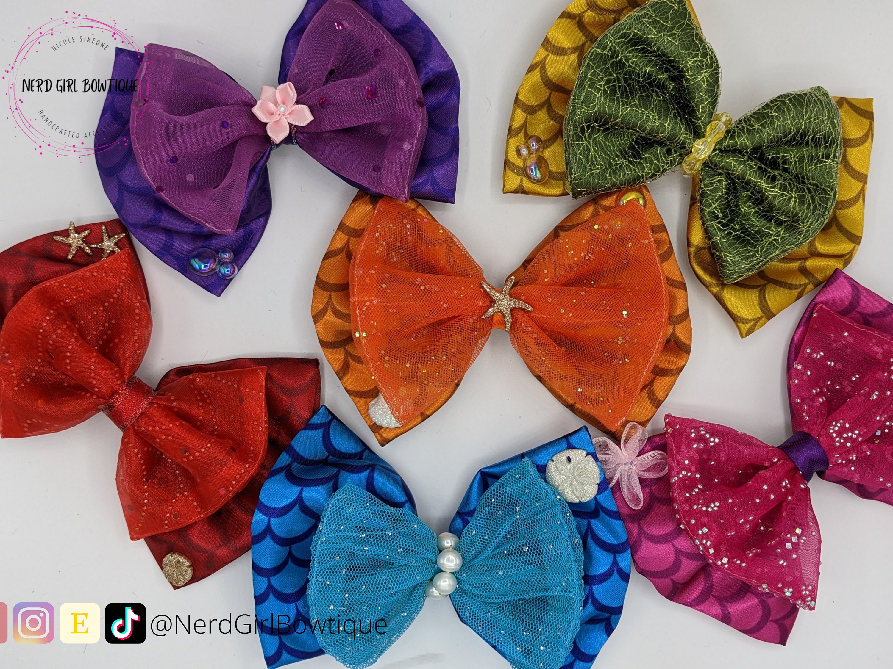 Disney The Little Mermaid Prince Eric Inspired Bow Little Mermaid Mini Bow Set – Miss Maegan main image 3