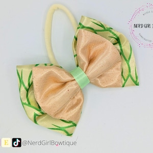 Tiana inspired Bow headband for Disney Bounding, Dapper Day, Cosplay - Princess and the Frog inspired satin, glitter tulle & nylon headband