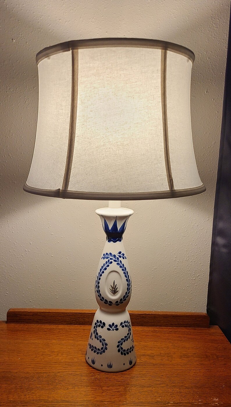 Tequila Clase Azul Reposado Lamp Handmade Bell Finial Etsy
