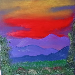 Rolling Hills Landscape Oil Painting: Original Artwork Inspired by Nature&#39;s Miracles