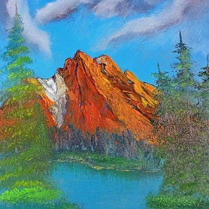 Harmony of Brown Mountains Art Oil Painting on Canvas | Wall Art Gallery Wrap | Stretched & Ready to Hang | Landscape Artwork for Home Decor