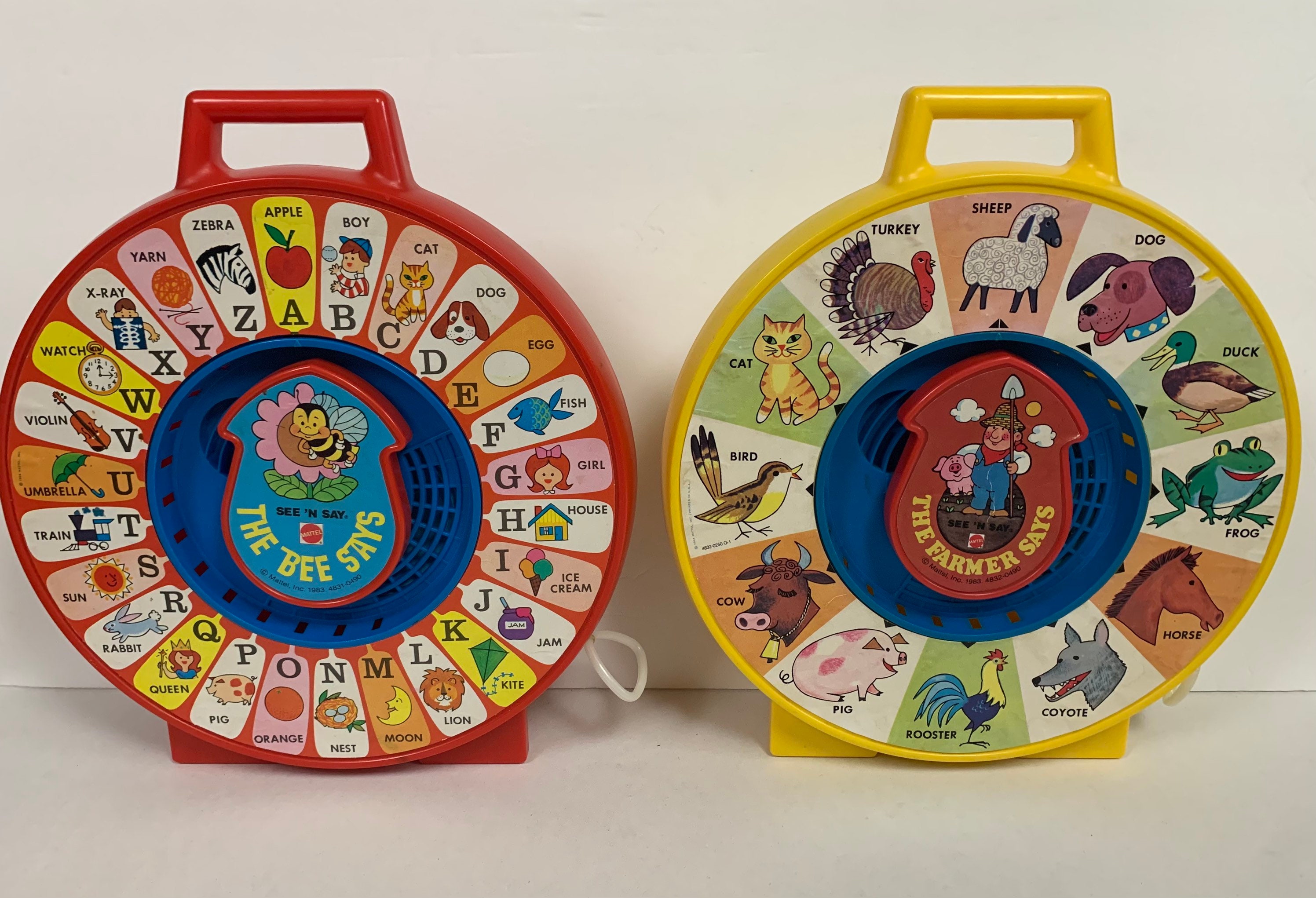 2 vintage 1983 mattel speak and say pull cord toys etsy