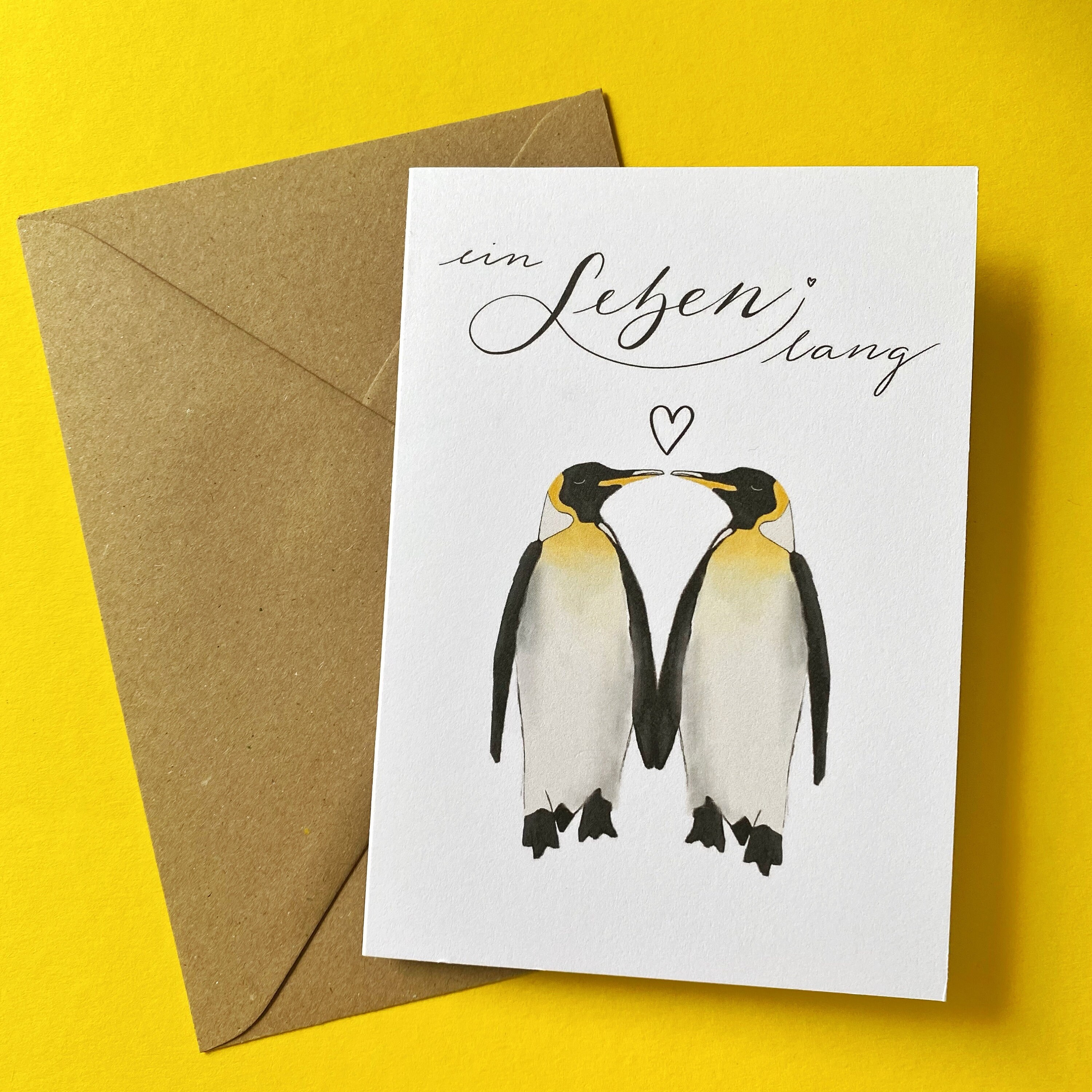 Hochzeit Karte Glückwunschkarte Pinguine ein Leben lang Etsy