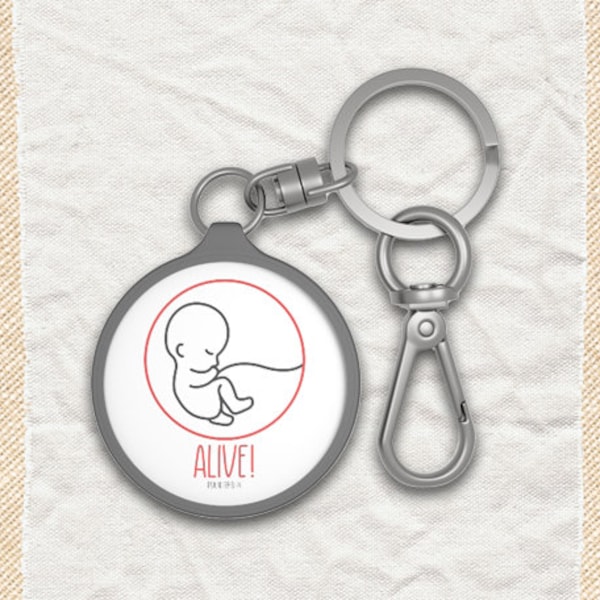 Alive! Keyring Tag - Pro-Life, Free Gifts While Supplies Last, FREE USA Shipping, Christian Gift, Human Rights, Statement Keychain