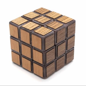 Holztresor Puzzle Box - Unique Wooden Puzzle Box - Looks Like 3 x 3 x 3 Cube - Secret Lock Box