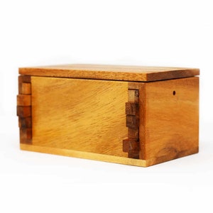 Secret Lock Box - Handmade Wooden Puzzle Box - Secret Lock Box Gift - Hidden Compartment