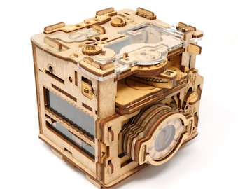 Cluebox - Sherlock's Camera Puzzle Box - Fun Multi Step Challenging Wooden Puzzle Box