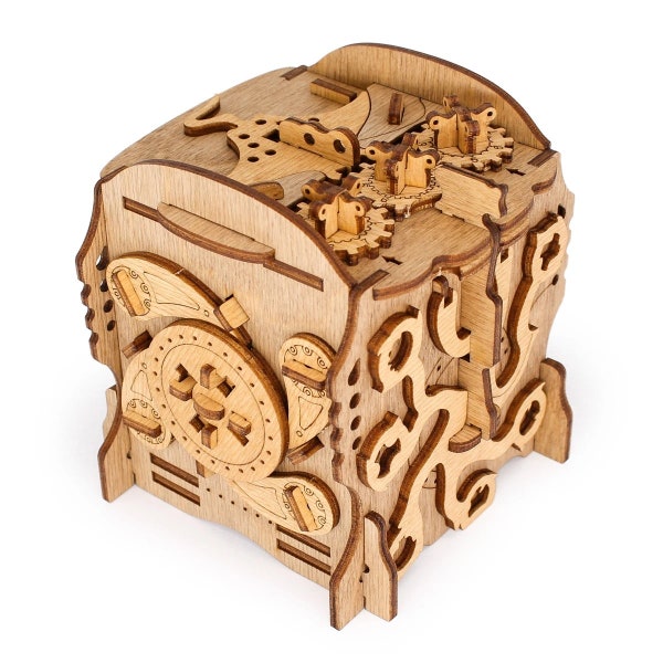 Cluebox - Captain Nemo Puzzle Box - Challening Multi Step Wooden Puzzle Box - Escape Room Style