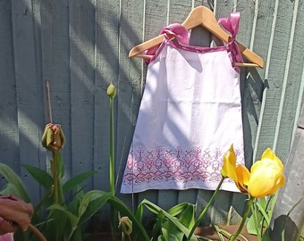 Age 4 white sundress,  Handmade, Kids dresses, cotton dress, girls dress, unique dress,, A-Line, summer dress, holiday dress