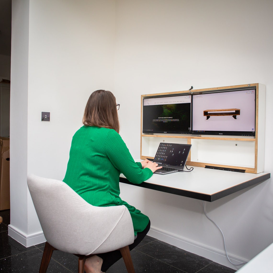 DropTop.™ Duo. Wallmounted folding computer desk. Etsy