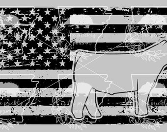 Show Cattle US Flag SVG