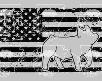 Show Pig US Flag SVG
