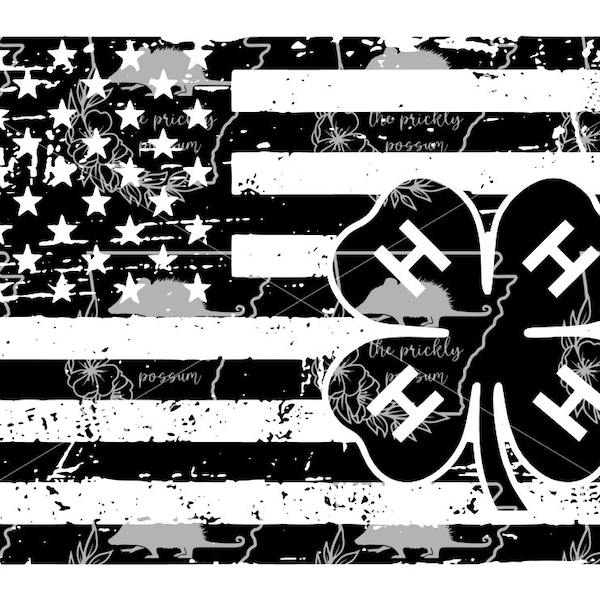 Distressed 4H flag SVG