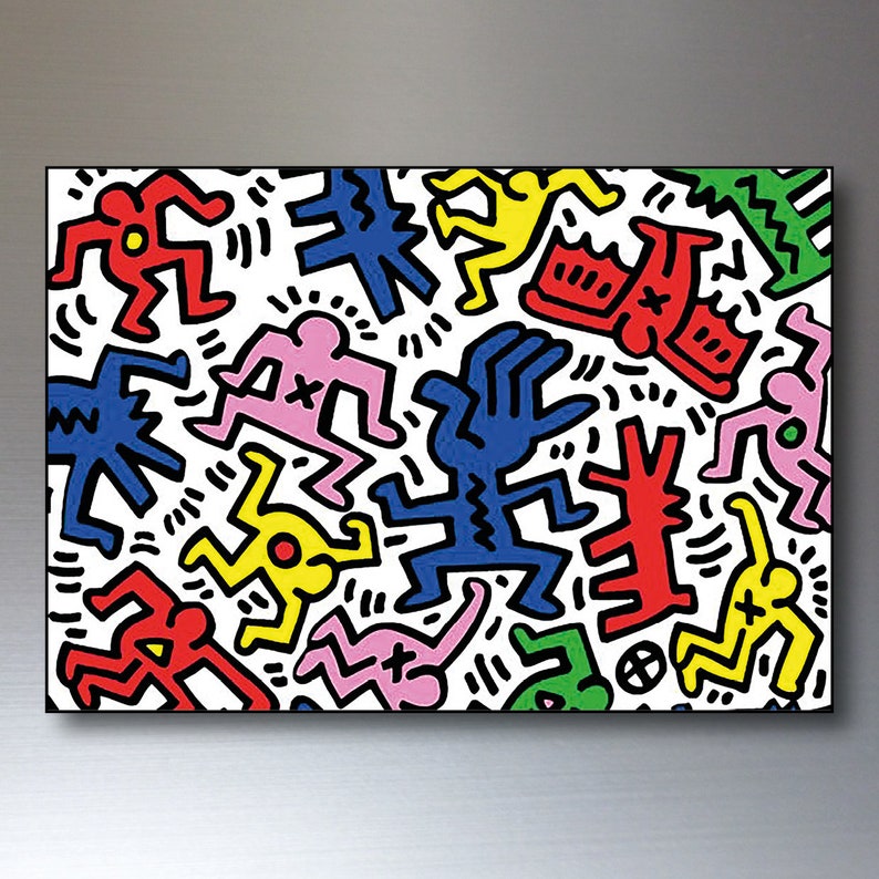 Fridge Magnets set of 8 Keith Haring painting street art decorative fridge magnets zdjęcie 6