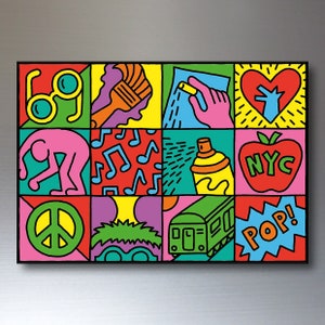 Fridge Magnets set of 8 Keith Haring painting street art decorative fridge magnets zdjęcie 2