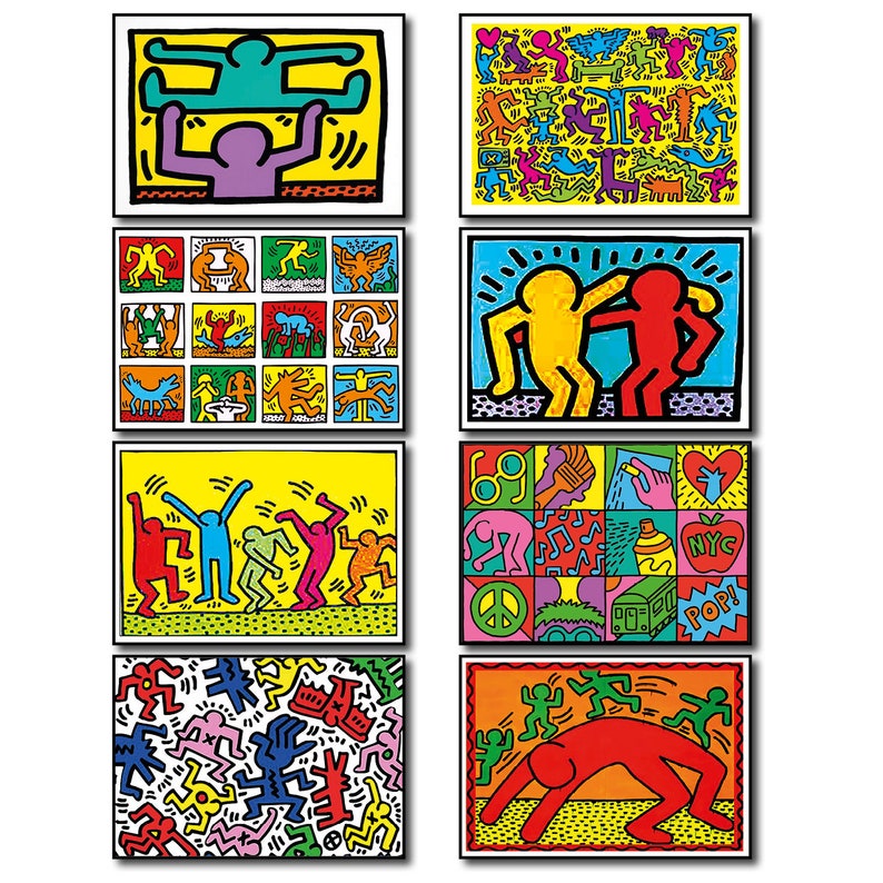 Fridge Magnets set of 8 Keith Haring painting street art decorative fridge magnets zdjęcie 10