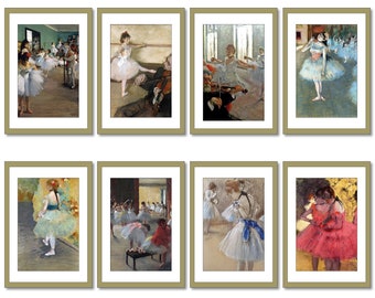 Aimants pour réfrigérateur Edgar Degas, peinture impressionniste, ballet - lot de 8 aimants pour réfrigérateur