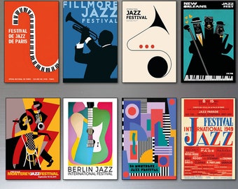 Jazz poster fridge magnets print vintage retro festival magnets