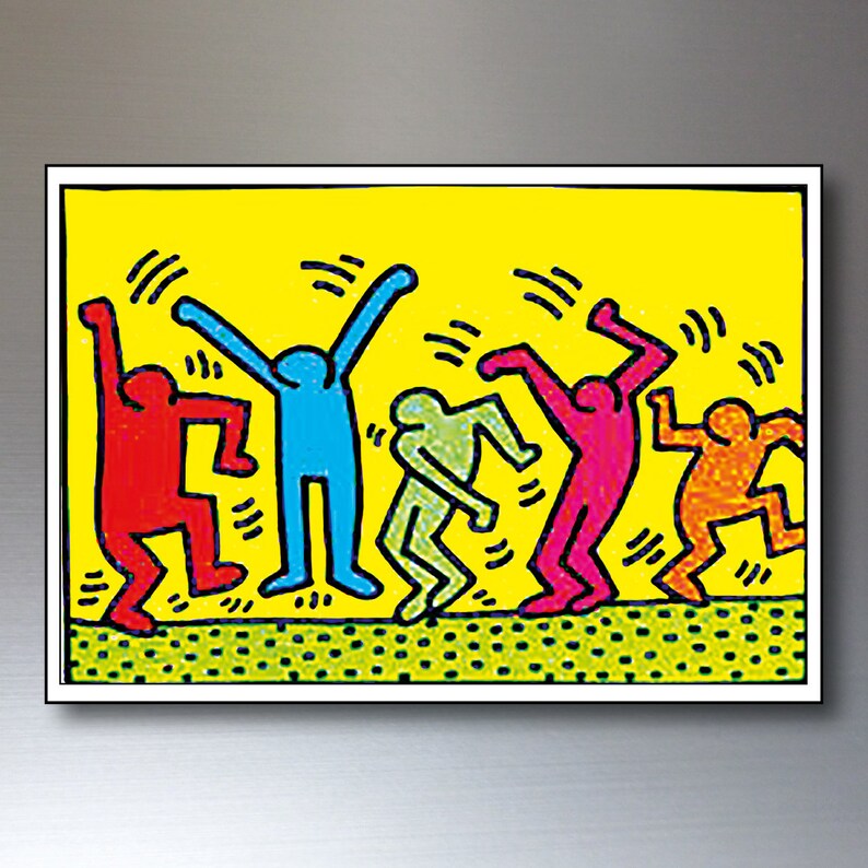 Fridge Magnets set of 8 Keith Haring painting street art decorative fridge magnets zdjęcie 7