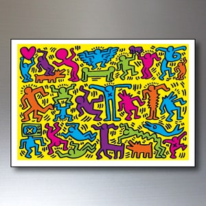 Fridge Magnets set of 8 Keith Haring painting street art decorative fridge magnets zdjęcie 9