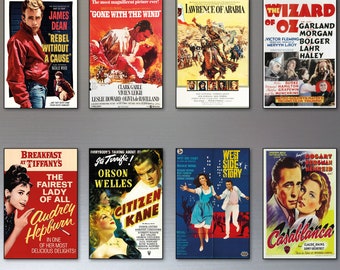 Imanes para nevera, carteles de películas antiguas, un conjunto de 8 imanes para nevera con carteles de películas clásicas