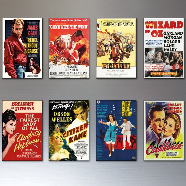 Aimants pour réfrigérateur affiches de Film vintage un ensemble de 8 aimants pour réfrigérateur affiche de Film classique