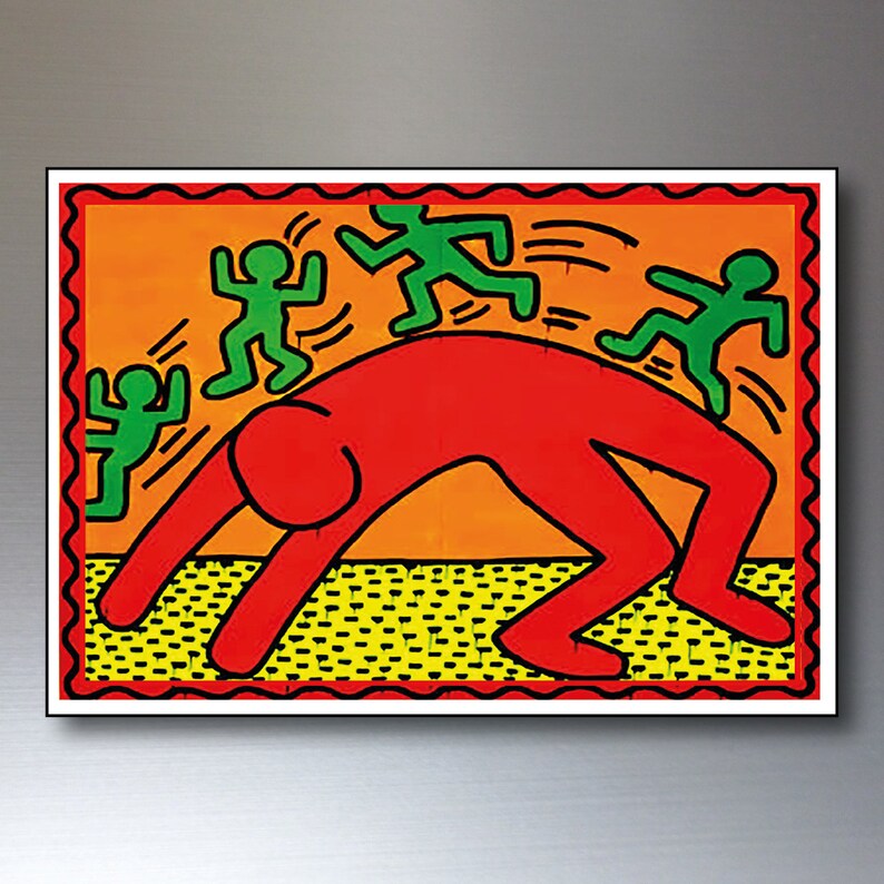 Fridge Magnets set of 8 Keith Haring painting street art decorative fridge magnets zdjęcie 3